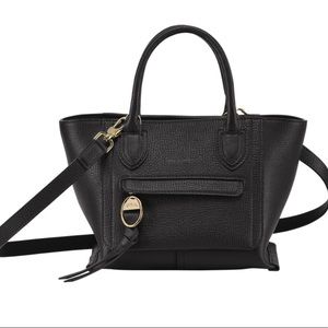 Longchamp Mailbox Mini top handle Bag (black leather)